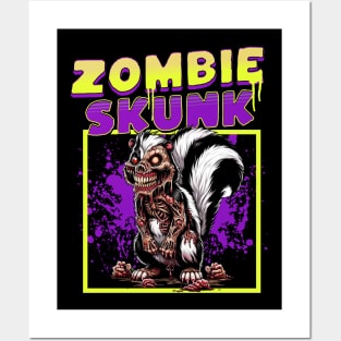 Zombie Skunk funny Posters and Art